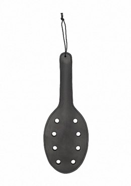 Saddle Leather Paddle With 8 Holes - Black