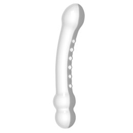 Zakrzywione przezroczyste dildo z wypustkami 17 cm