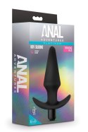 ANAL ADVENTURES PLATINUM SILICONE VIBRATING PLUG BLACK