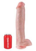 Dildo-KING COCK 15"""" WITH BALLS FLESH