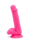 Silikonowy penis dildo z jądrami przyssawką 15cm