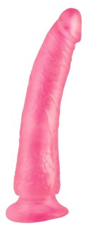 Różowe silikonowe żylaste dildo przyssawka 17,5cm