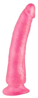 Różowe silikonowe żylaste dildo przyssawka 17,5cm